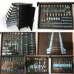 Coffre à outils Pro US 474 avec plateaux à outils, armoire à roulettes à 7 tiroirs, 250 pièces