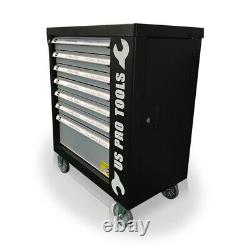 Coffre à outils Pro US 474 avec plateaux à outils, armoire à roulettes à 7 tiroirs, 250 pièces