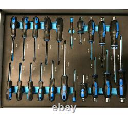 Coffre à outils Pro US 474 avec plateaux à outils, armoire à roulettes à 7 tiroirs, 250 pièces