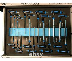 Coffre à outils Pro US 474 avec plateaux à outils, armoire à roulettes à 7 tiroirs, 250 pièces