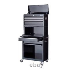Coffre à outils SGS avec 6 tiroirs et cabinet à roulettes, tiroirs lisses et boîte de rangement avec serrures