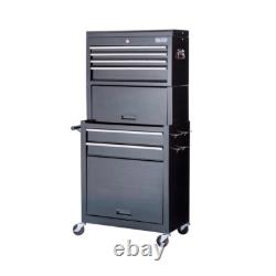 Coffre à outils SGS avec 6 tiroirs et cabinet à roulettes, tiroirs lisses et boîte de rangement avec serrures