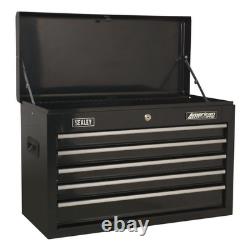Coffre à outils Sealey AP225B avec 5 tiroirs, boîte de rangement, glissières à billes, noir