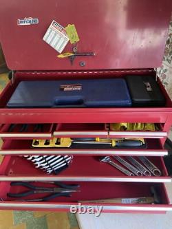 Coffre à outils Sealey American Pro siegen avec 6 tiroirs, boîte à outils rouge avec outils et clés