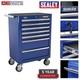 Coffre &agrave; Outils Sealey, Armoire Rollcab Bleue &agrave; 7 Tiroirs Avec Glissi&egrave;res &agrave; Roulements &agrave; Billes