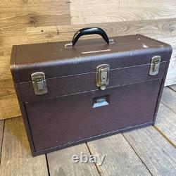 Coffre à outils Starrett vintage en métal à 7 tiroirs pour ingénieurs
