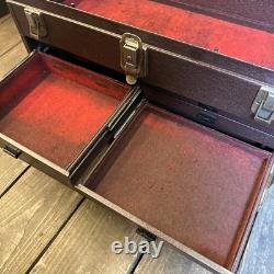 Coffre à outils Starrett vintage en métal à 7 tiroirs pour ingénieurs