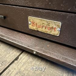 Coffre à outils Starrett vintage en métal à 7 tiroirs pour ingénieurs