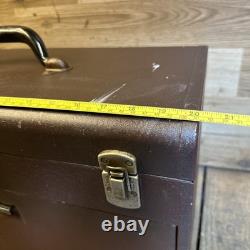 Coffre à outils Starrett vintage en métal à 7 tiroirs pour ingénieurs