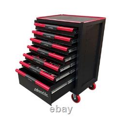 Coffre à outils US Pro avec plateaux à outils, armoire à roulettes à 7 tiroirs, 250 pièces
