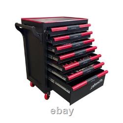 Coffre à outils US Pro avec plateaux à outils, armoire à roulettes à 7 tiroirs, 250 pièces