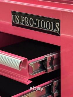 Coffre à outils Us Pro Tools Pink Steel avec 6 tiroirs