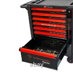 Coffre à outils Widmann avec bacs à outils, armoire à roulettes à 7 tiroirs