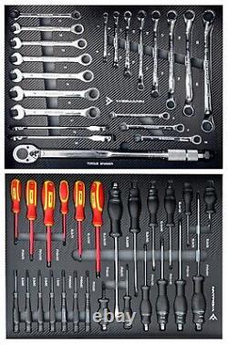 Coffre à outils Widmann avec plateaux à outils, armoire à roulettes à 7 tiroirs, 291 pièces