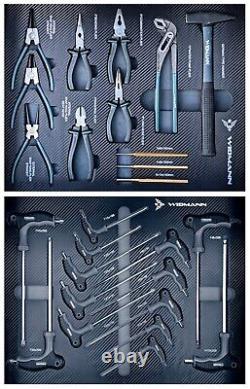 Coffre à outils Widmann avec plateaux à outils, armoire à roulettes à 7 tiroirs, 291 pièces