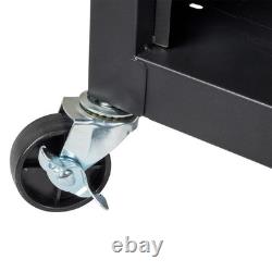 Coffre à outils à 4 tiroirs avec roues et verrou, boîte à outils avec grand cabinet de rangement noir