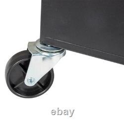 Coffre à outils à 4 tiroirs avec roues et verrou, boîte à outils avec grand cabinet de rangement noir