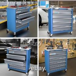 Coffre à outils à 5 tiroirs, cabinet à outils sur roues avec système de verrouillage à clé et tiroir