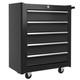 Coffre &agrave; Outils &agrave; 5 Tiroirs Sur Roulettes, Armoire De Rangement Verrouillable Avec Poign&eacute;e, En M&eacute;tal Acier