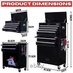 Coffre à outils à 8 tiroirs, armoire de rangement pour mécaniciens, empilable, rouge ou noir