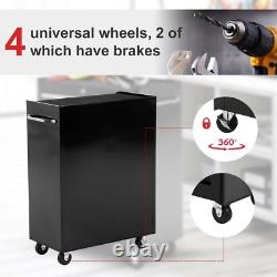 Coffre à outils à rouleaux 5 tiroirs cabinet de rangement en acier verrouillable avec roues 2 clés noir