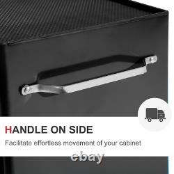 Coffre à outils à rouleaux 5 tiroirs cabinet de rangement en acier verrouillable avec roues 2 clés noir