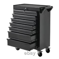 Coffre à outils à roulettes avec 7 tiroirs, rangement verrouillable, chariot UK