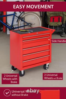 Coffre à outils à roulettes en acier verrouillable avec 7 tiroirs de grande capacité pour garage et atelier