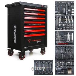 Coffre à outils avec 6 plateaux en EVA et cabinet à rouleaux à 6 tiroirs