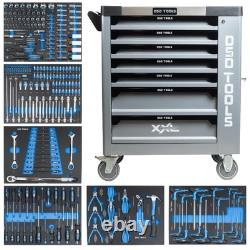 Coffre à outils avec 7 tiroirs et rouleau d'outils pour rangement d'atelier