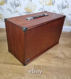 Coffre à outils d’ingénieur vintage en bois Buck & Hickman à 7 tiroirs avec clé, vers les années 1960
