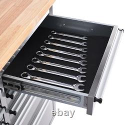 Coffre à outils de banc de travail en acier inoxydable 55 pouces (10 tiroirs)