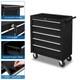 Coffre &agrave; Outils En Acier &agrave; 5 Tiroirs, Armoire De Rangement D'outils Verrouillable Avec Roulettes, Noir, Royaume-uni