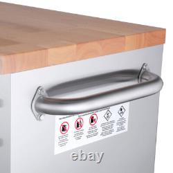 Coffre à outils en acier inoxydable avec 10 tiroirs et panneau perforé