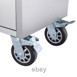 Coffre à outils en acier inoxydable avec 10 tiroirs et panneau perforé