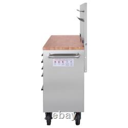 Coffre à outils en acier inoxydable avec 10 tiroirs et panneau perforé