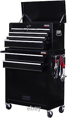 Coffre à outils en métal à 8 tiroirs, cabinet de rangement à roulettes avec roues