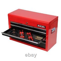 Coffre à outils et cabinet à roulettes Excel 14 tiroirs avec plateau à outils noir/rouge