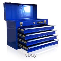 Coffre à outils mobile en acier bleu Pro Tools 44 US, armoire de rangement à 4 tiroirs Coffre à outils mobile en acier bleu Pro Tools 44 US, armoire de rangement à 4 tiroirs