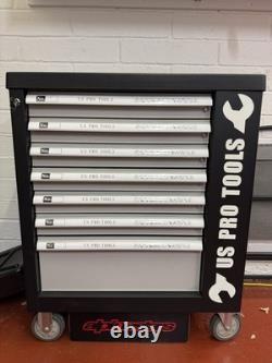 Coffre à outils professionnel US 474 avec plateaux à outils, armoire roulante à 7 tiroirs, 245 pièces