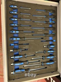 Coffre à outils professionnel US 474 avec plateaux à outils, armoire roulante à 7 tiroirs, 245 pièces