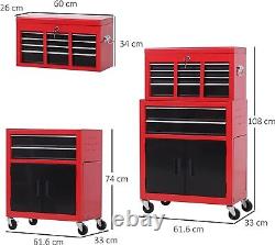 Coffre à outils professionnel avec tiroirs verrouillables, placard, clés et panneau à crochets