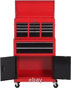 Coffre à outils professionnel avec tiroirs verrouillables, placard, clés et panneau à crochets