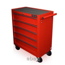 Coffre à outils roulant US Pro Red Tools 102 pièces, armoire à outils mécanique à 5 tiroirs