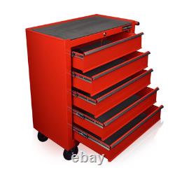 Coffre à outils roulant US Pro Red Tools 102 pièces, armoire à outils mécanique à 5 tiroirs