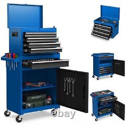 Coffre à outils roulant à 5 tiroirs, armoire de rangement à outils à haute capacité avec roues verrouillables Coffre à outils roulant à 5 tiroirs, armoire de rangement à outils à haute capacité avec roues verrouillables
