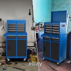 Coffre à outils roulant à 5 tiroirs, armoire de rangement à outils à haute capacité avec roues verrouillables