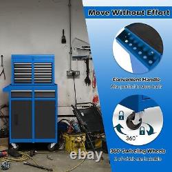 Coffre à outils roulant à 5 tiroirs, armoire de rangement à outils à haute capacité avec roues verrouillables