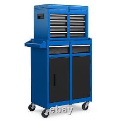 Coffre à outils roulant à 5 tiroirs, armoire de rangement à outils à haute capacité avec roues verrouillables