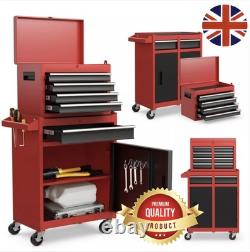 Coffre à outils roulant à 5 tiroirs, armoire de rangement à outils haute capacité avec roues verrouillables